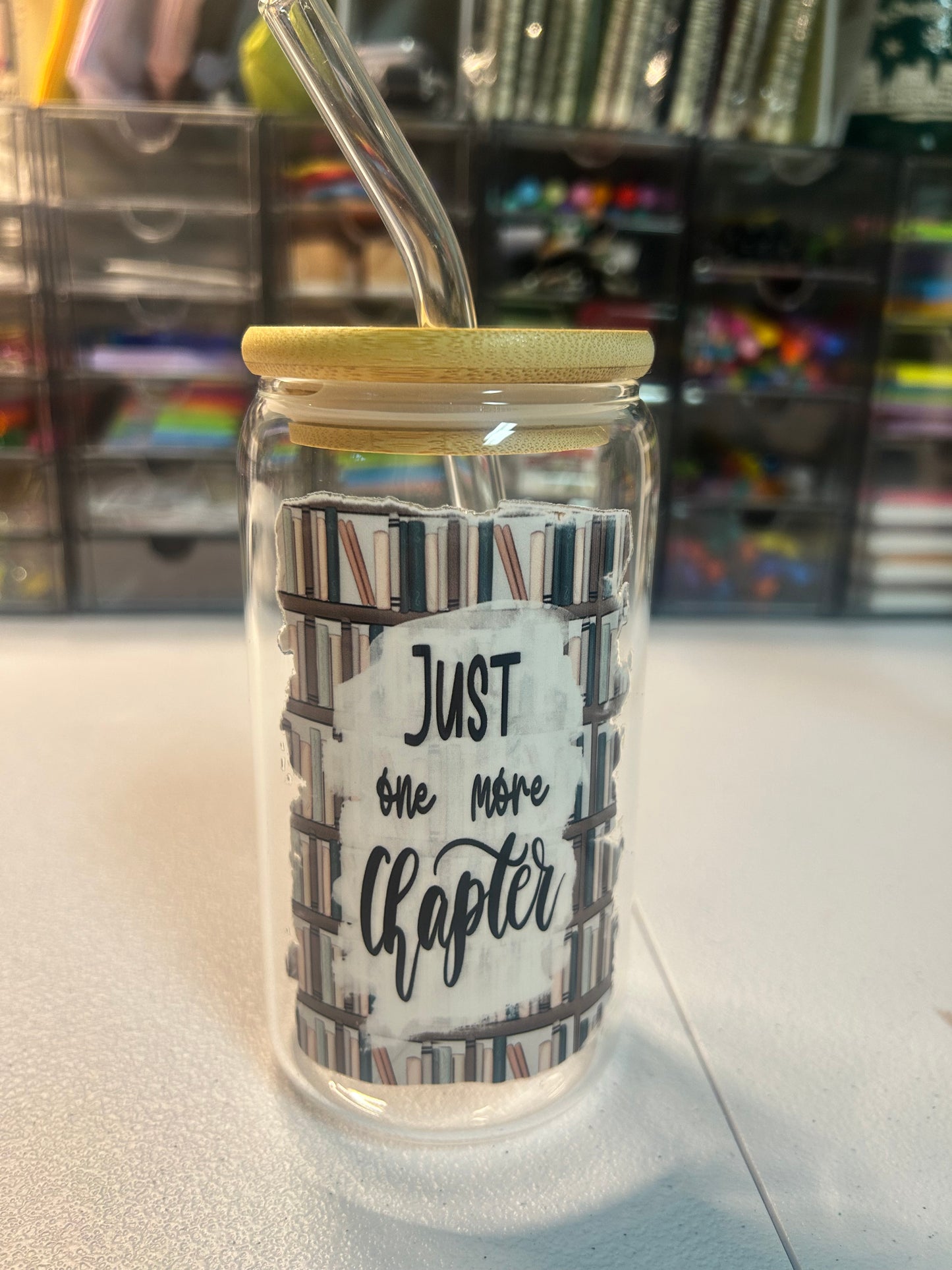 Bookish Glass Tumbler & Straw