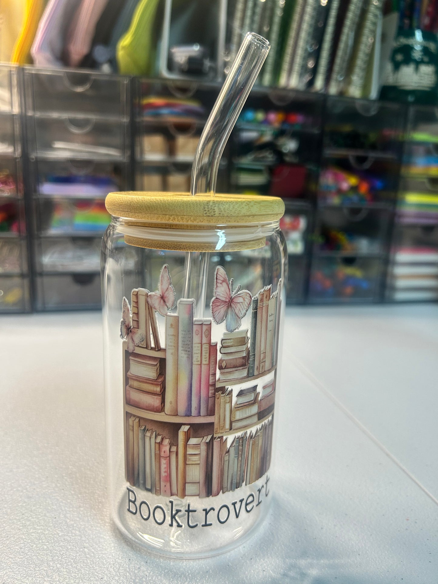 Bookish Glass Tumbler & Straw