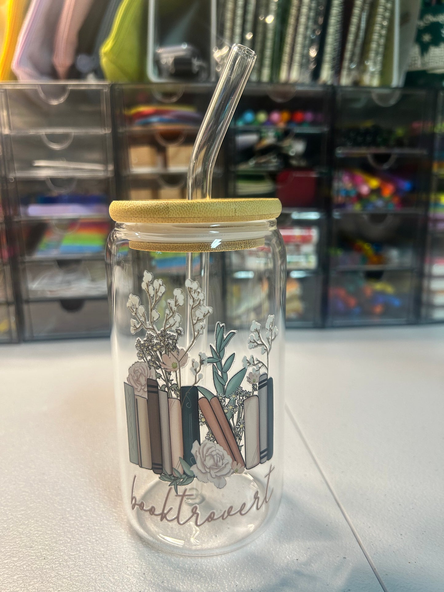 Bookish Glass Tumbler & Straw